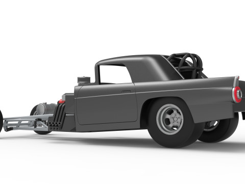 Front engine old school dragster with shell Version 12 Scale 1 to 25 3D Print Model