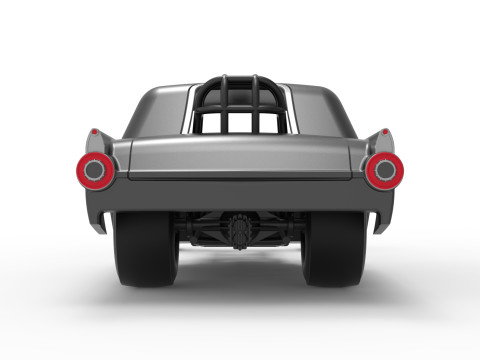 Front engine old school dragster with shell Version 12 Scale 1 to 25 3D Print Model