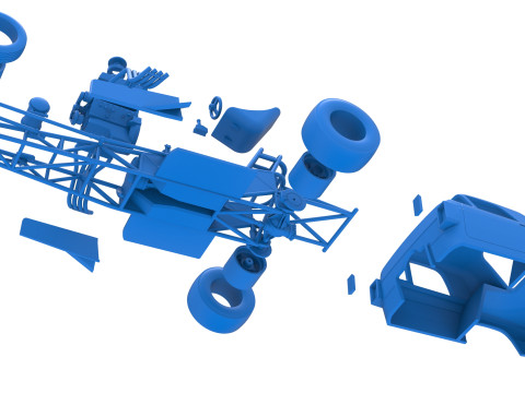 Front engine old school dragster with shell Version 12 Scale 1 to 25 3D Print Model