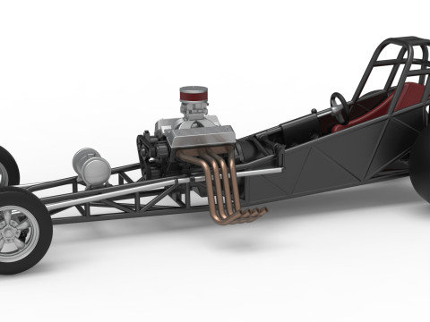 Vintage Motor delantero dragster Base Versi&oacute;n 5 Escala 1 a 25 Modelo de impresión 3D