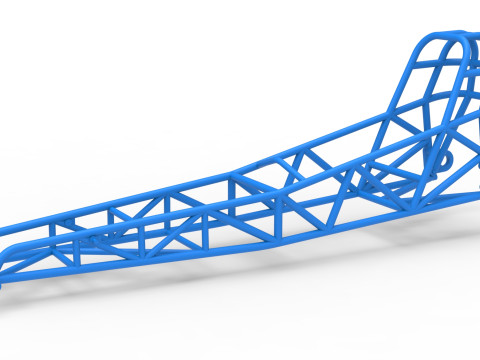 Marco de dragster de motor delantero de la vieja escuela Versi&oacute;n 7 Escala 1 a 25 Modelo de impresión 3D