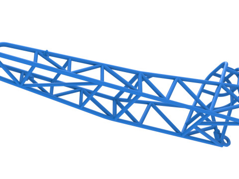 Frame of old school Front engine dragster Version 7 Scale 1 to 25 3D Print Model
