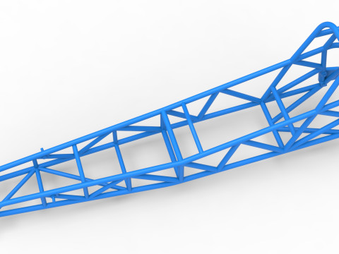 Frame of old school Front engine dragster Version 7 Scale 1 to 25 3D Print Model