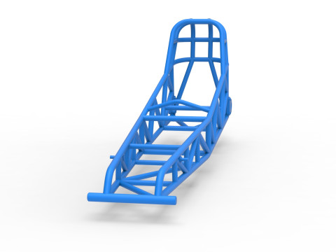 Frame of old school Front engine dragster Version 7 Scale 1 to 25 3D Print Model