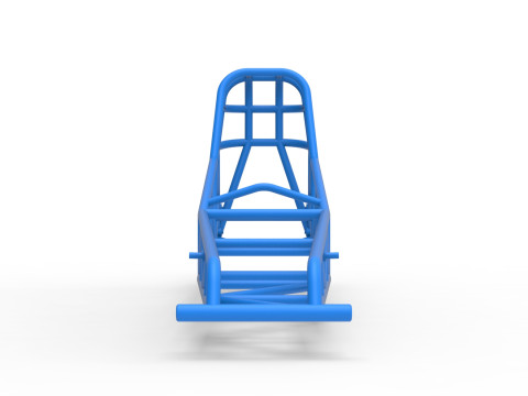 Frame of old school Front engine dragster Version 7 Scale 1 to 25 3D Print Model