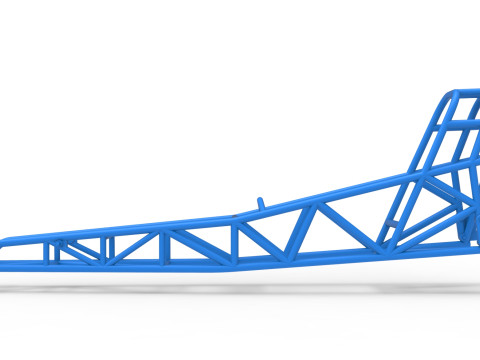 Frame of old school Front engine dragster Version 7 Scale 1 to 25 3D Print Model