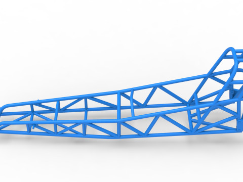 Frame of old school Front engine dragster Version 7 Scale 1 to 25 3D Print Model