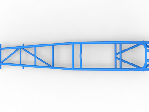 Frame of old school Front engine dragster Version 7 Scale 1 to 25 3D Print Model