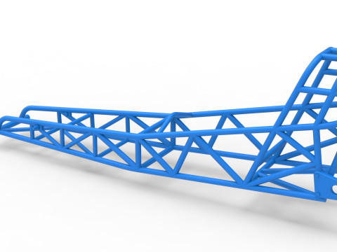 Frame of old school Front engine dragster Version 7 Scale 1 to 25 3D Print Model