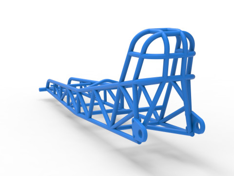 Frame of old school Front engine dragster Version 7 Scale 1 to 25 3D Print Model