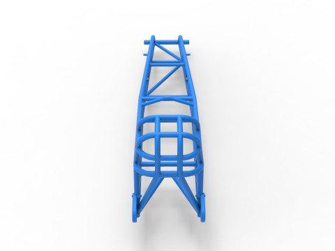 Frame of old school Front engine dragster Version 7 Scale 1 to 25 3D Print Model