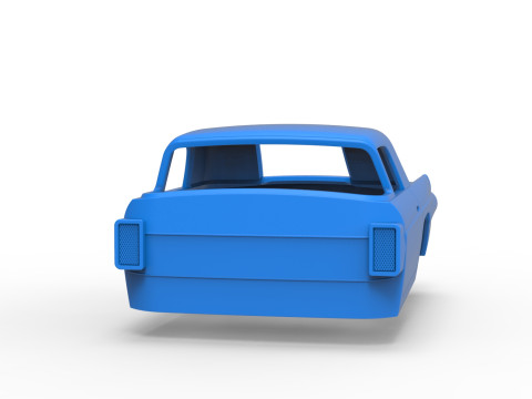 Shell of Vintage front engine dragster Version 6 Scale 1 to 25 3D Print Model