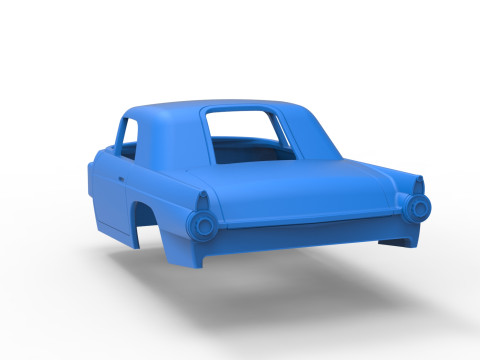 Shell of Vintage front engine dragster Version 6 Scale 1 to 25 3D Print Model