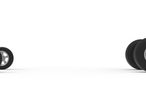 Vintage &Ouml;n motor dragster Versiyon 7 &Ouml;l&ccedil;ek 1'den 25'e kadar Tekerlek Seti 3D Baskı Modeli