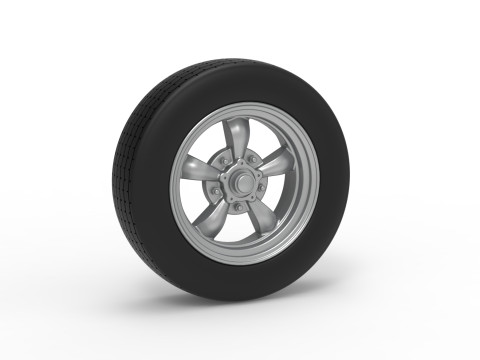 Ruota anteriore del dragster vecchia scuola Versione 7 Scala da 1 a 25 Modello di stampa 3D