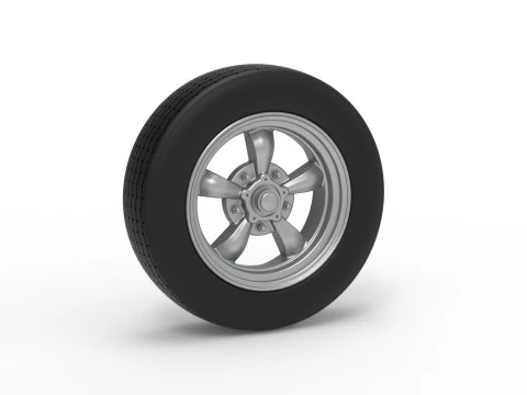 Rueda delantera de dragster de la vieja escuela Versi&oacute;n 7 Escala 1 a 25 Modelo de impresión 3D