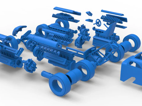 विंटेज एडब्ल्यूडी ड्रैगस्टर स्केल 1 से 25 3D प्रिंट मॉडल
