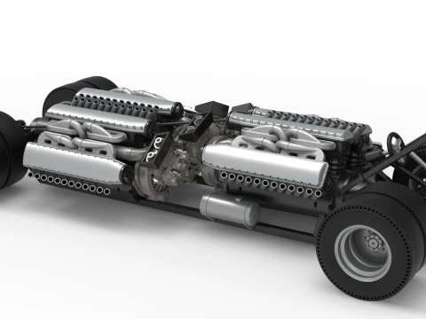 विंटेज AWD ड्रैगस्टर बेस स्केल 1 से 25 3D प्रिंट मॉडल