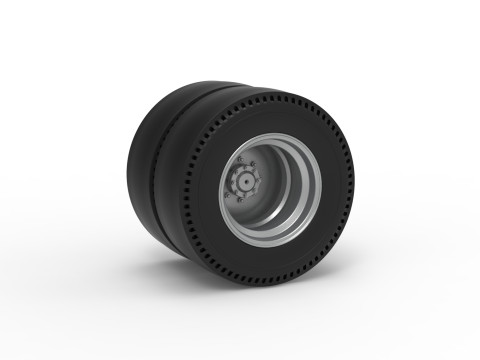 Doble Rueda de dragster vintage Escala 1 a 25 Modelo de impresión 3D