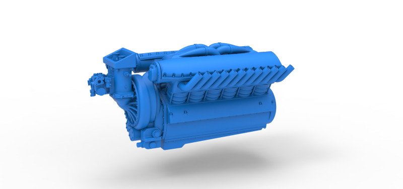 Vintage Dragster Versiyon 2 Motor V12 &Ouml;l&ccedil;eği 1 ila 25 3D Baskı Modeli .c4d .max .obj .3ds .fbx .stl .blend 