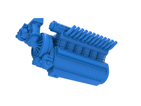 Engine V12 of Vintage Dragster Version 2 Scale 1 to 25 3D Print Model