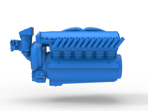 Vintage Dragster Versiyon 2 Motor V12 &Ouml;l&ccedil;eği 1 ila 25 3D Baskı Modeli