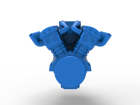 Vintage Dragster Versiyon 2 Motor V12 &Ouml;l&ccedil;eği 1 ila 25 3D Baskı Modeli