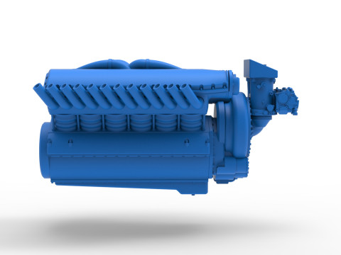 Vintage Dragster Versiyon 2 Motor V12 &Ouml;l&ccedil;eği 1 ila 25 3D Baskı Modeli