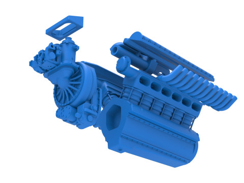 Vintage Dragster Versiyon 2 Motor V12 &Ouml;l&ccedil;eği 1 ila 25 3D Baskı Modeli