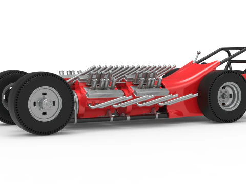 विंटेज एडब्ल्यूडी ड्रैगस्टर संस्करण 2 स्केल 1 से 25 3D प्रिंट मॉडल