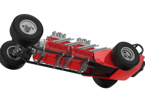 विंटेज एडब्ल्यूडी ड्रैगस्टर संस्करण 2 स्केल 1 से 25 3D प्रिंट मॉडल