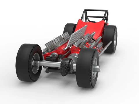 विंटेज एडब्ल्यूडी ड्रैगस्टर संस्करण 2 स्केल 1 से 25 3D प्रिंट मॉडल