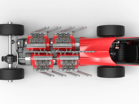 विंटेज एडब्ल्यूडी ड्रैगस्टर संस्करण 2 स्केल 1 से 25 3D प्रिंट मॉडल