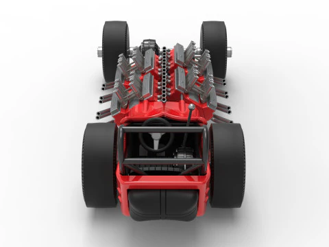 विंटेज एडब्ल्यूडी ड्रैगस्टर संस्करण 2 स्केल 1 से 25 3D प्रिंट मॉडल