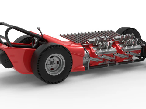 विंटेज एडब्ल्यूडी ड्रैगस्टर संस्करण 2 स्केल 1 से 25 3D प्रिंट मॉडल