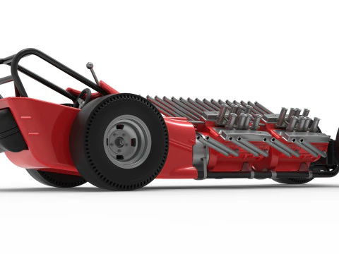 विंटेज एडब्ल्यूडी ड्रैगस्टर संस्करण 2 स्केल 1 से 25 3D प्रिंट मॉडल