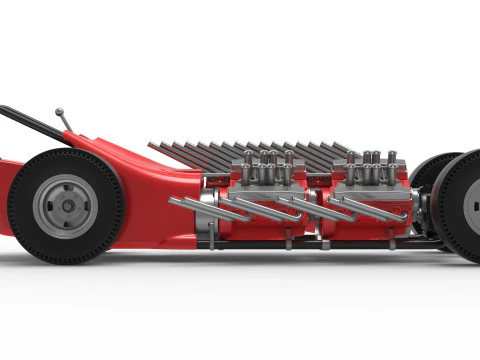 विंटेज एडब्ल्यूडी ड्रैगस्टर संस्करण 2 स्केल 1 से 25 3D प्रिंट मॉडल