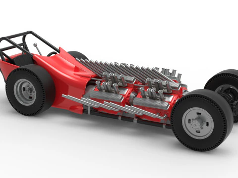 विंटेज एडब्ल्यूडी ड्रैगस्टर संस्करण 2 स्केल 1 से 25 3D प्रिंट मॉडल