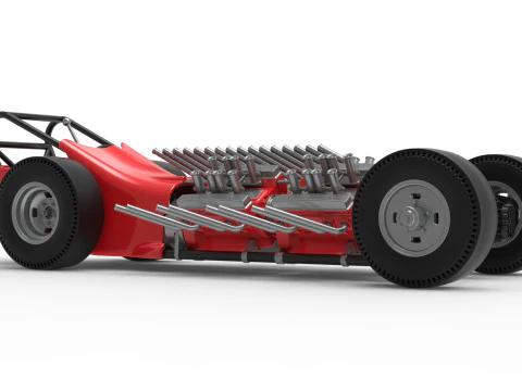 विंटेज एडब्ल्यूडी ड्रैगस्टर संस्करण 2 स्केल 1 से 25 3D प्रिंट मॉडल
