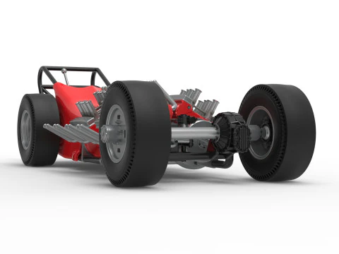 विंटेज एडब्ल्यूडी ड्रैगस्टर संस्करण 2 स्केल 1 से 25 3D प्रिंट मॉडल