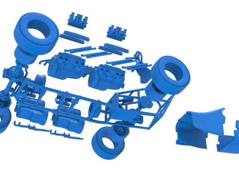 विंटेज एडब्ल्यूडी ड्रैगस्टर संस्करण 2 स्केल 1 से 25 3D प्रिंट मॉडल