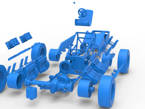 विंटेज एडब्ल्यूडी ड्रैगस्टर संस्करण 2 स्केल 1 से 25 3D प्रिंट मॉडल