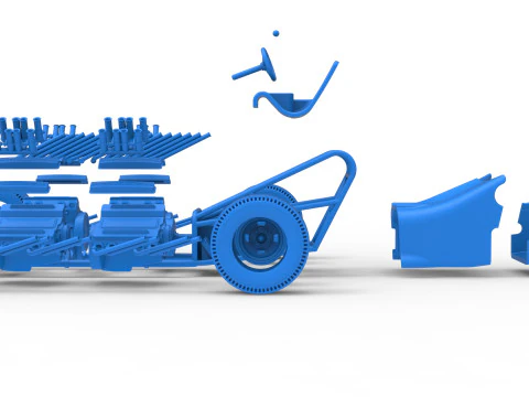 विंटेज एडब्ल्यूडी ड्रैगस्टर संस्करण 2 स्केल 1 से 25 3D प्रिंट मॉडल