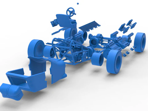 विंटेज एडब्ल्यूडी ड्रैगस्टर संस्करण 2 स्केल 1 से 25 3D प्रिंट मॉडल