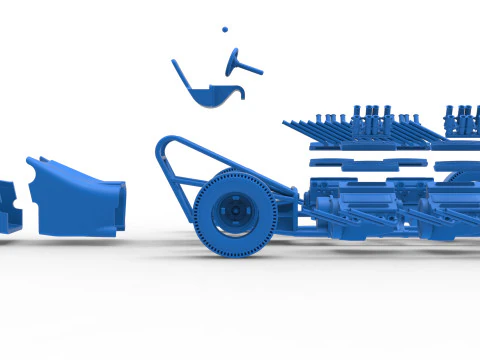 विंटेज एडब्ल्यूडी ड्रैगस्टर संस्करण 2 स्केल 1 से 25 3D प्रिंट मॉडल