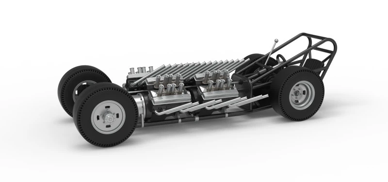Vintage AWD Dragster Base Version 2 Scale 1 to 25 3D Print Model .c4d .max .obj .3ds .fbx .stl .blend 