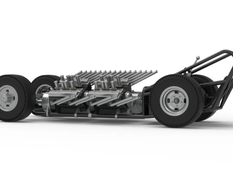 Vintage AWD Dragster Base Version 2 Scale 1 to 25 3D Print Model