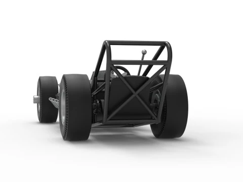 Vintage AWD Dragster Base Version 2 Scale 1 to 25 3D Print Model