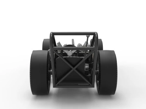 Vintage AWD Dragster Base Version 2 Scale 1 to 25 3D Print Model