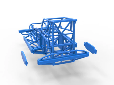 Yeni Zelanda Superstock arabasının &ccedil;er&ccedil;evesi Versiyon 4 &Ouml;l&ccedil;ek 1'den 25'e 3D Baskı Modeli
